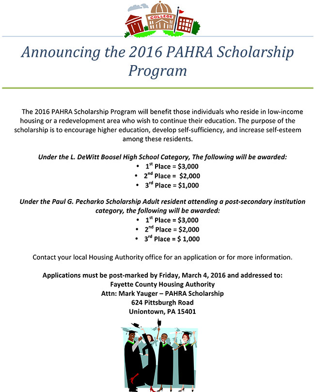 Scholarships Fayette County Housing Authority